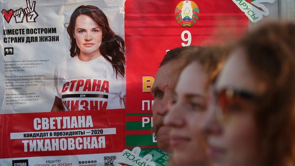 Tikhanovskaya opposition supporters, 6 Aug 20