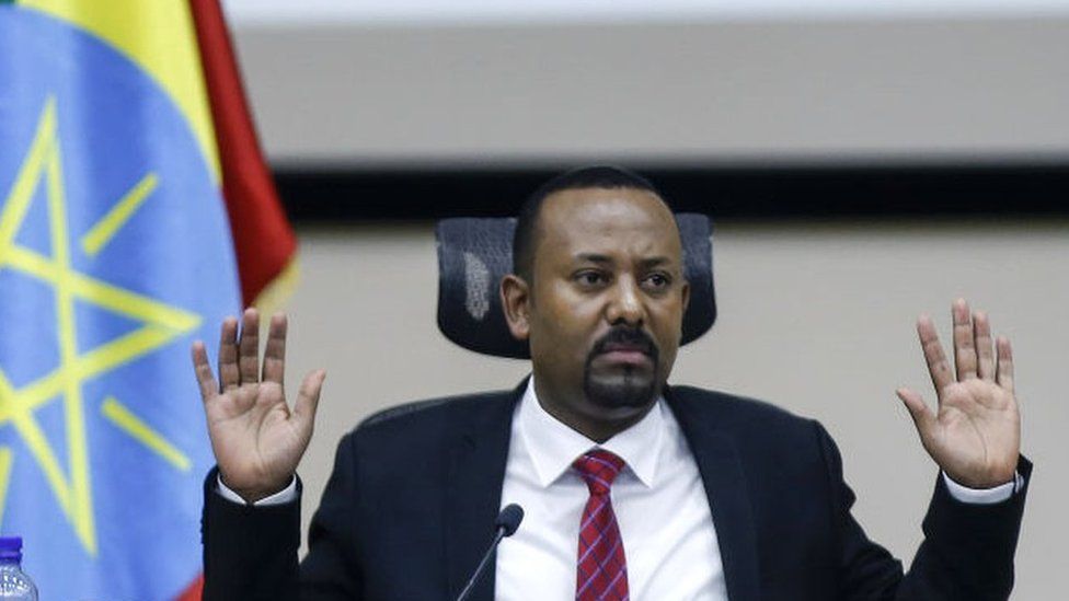 Ethiopian PM Abiy Ahmed speaking to parliament in November 2020