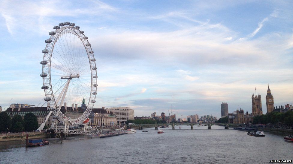 London landmarks on a bright evening