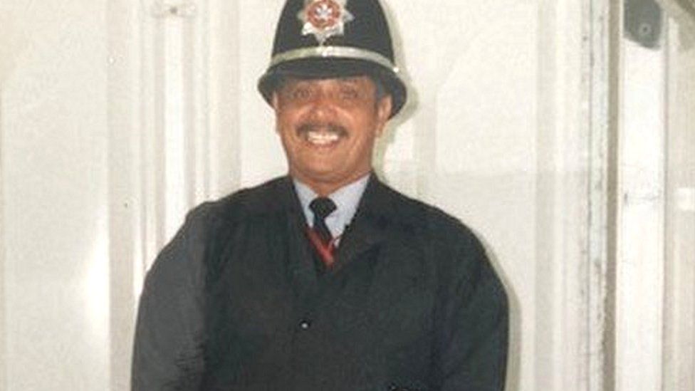 Derrick Hassan in uniform during the 1998 European Union leaders summit in Cardiff