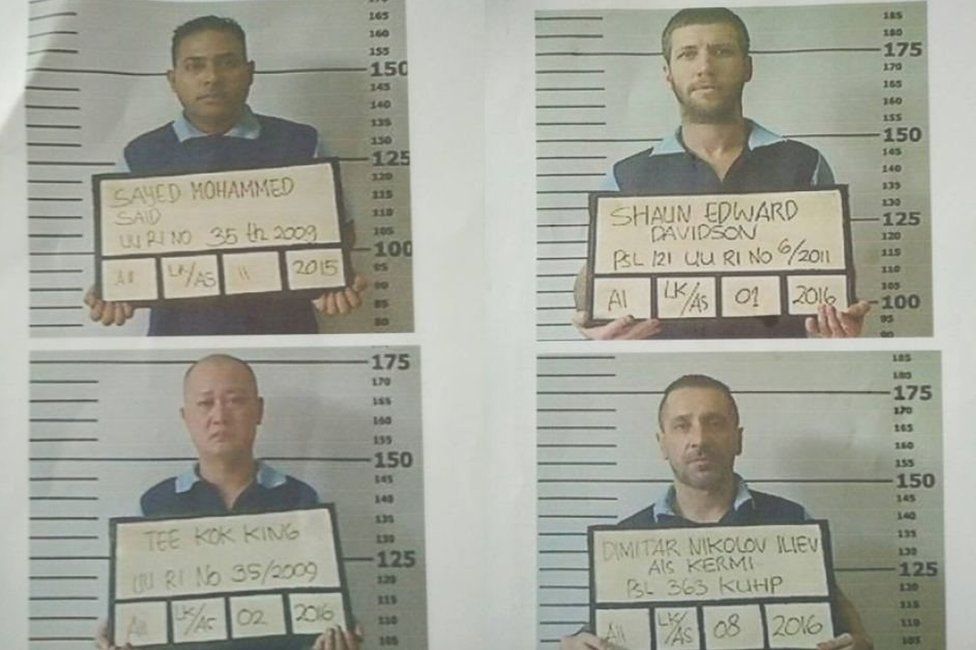 Photographs showing the four escaped prisoners