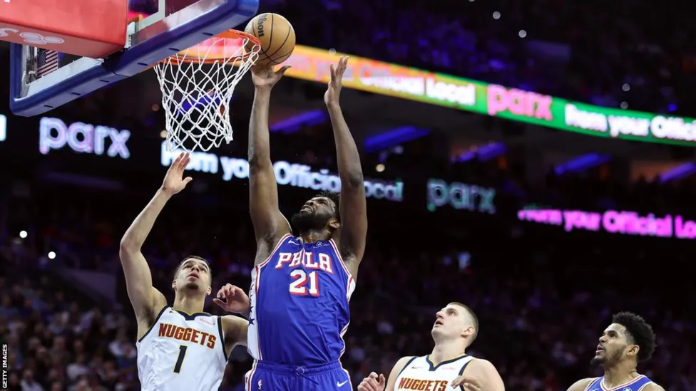 Embiid's Dominance: 41-Point Spectacle Propels Philadelphia 76ers Past Denver Nuggets in NBA Showdown.