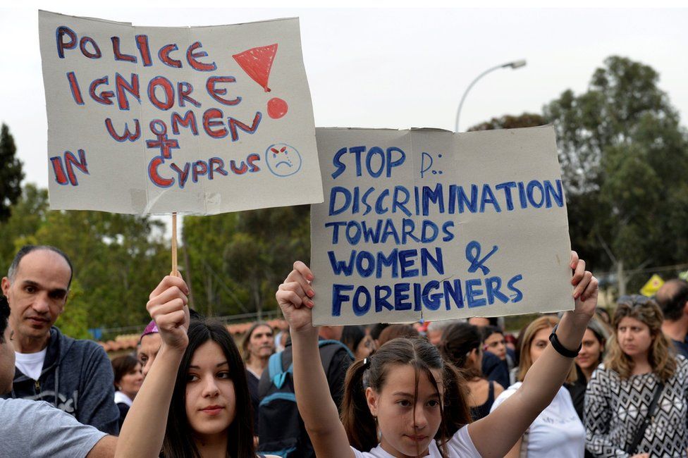 Protesters in Cyprus