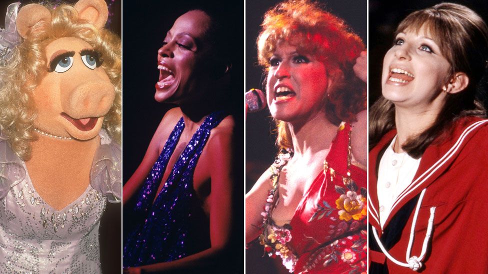 Miss Piggy, Diana Ross, Bette Midler and Barbra Streisand