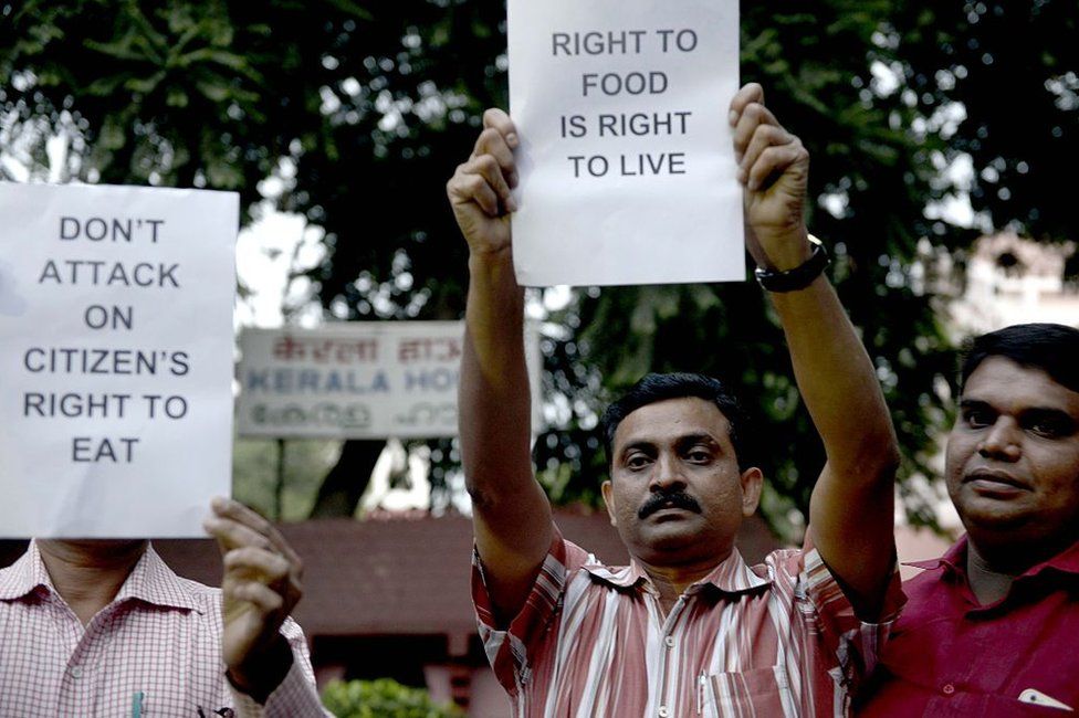 Citizen Rights Foundation Members Protest against BJP Goverment and Prime Minister Narendra Modi for Intervention on attack on Citizen Right to Eat, 2015