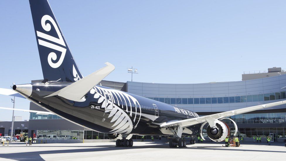 Air New Zealand plane on tarmac