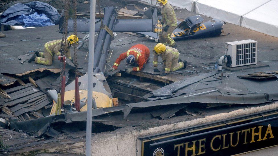 Helicopter crashed into The Clutha