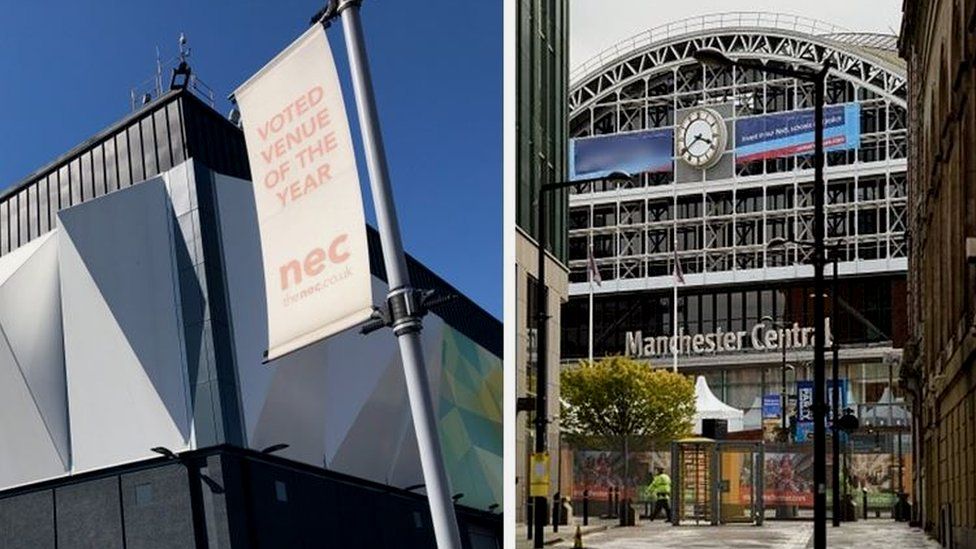 NEC (left) and Manchester Central Conference Centre (right)