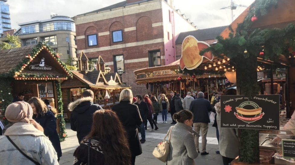 Crowds at the Christmas market