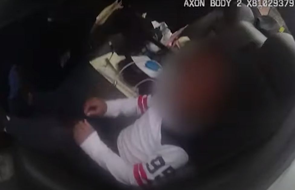 Still from bodycam released by Montgomery County Department of Police