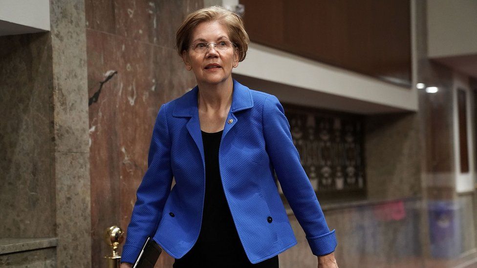 U.S. Sen. Elizabeth Warren (D-MA) arrives at a confirmation hearing before the Senate Armed Services Committee March 1, 2018 on Capitol Hill in Washington, DC.