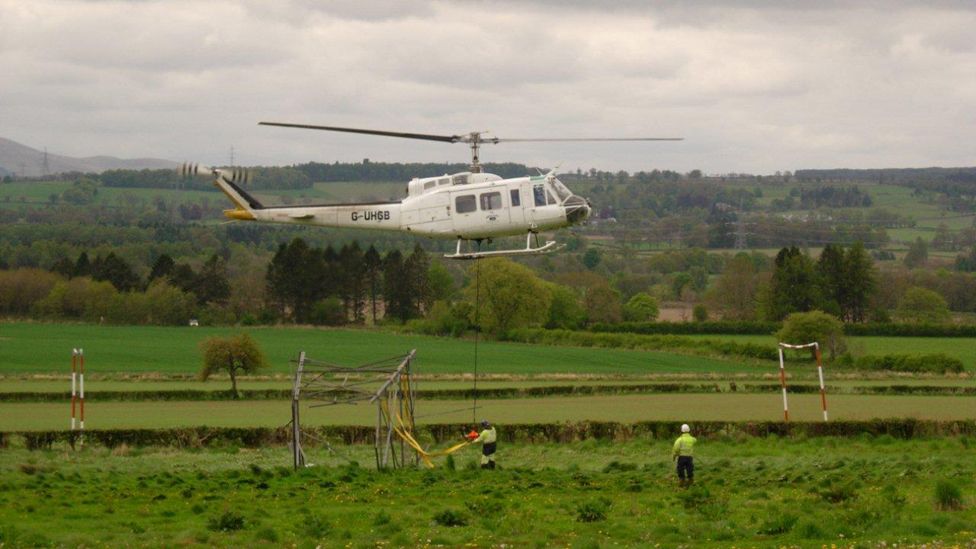 Pylons airlifted
