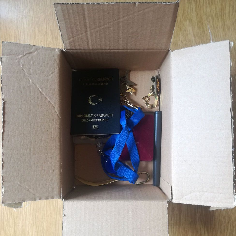 Box of possessions - passport and military medals