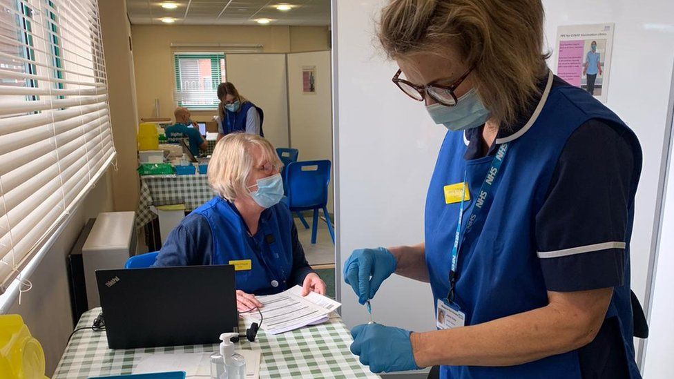 Covid19 vaccine hub opens at Taunton Racecourse BBC News