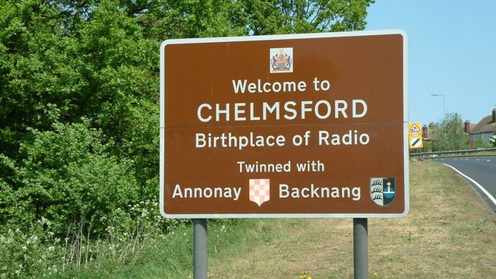 Chelmsford road sign