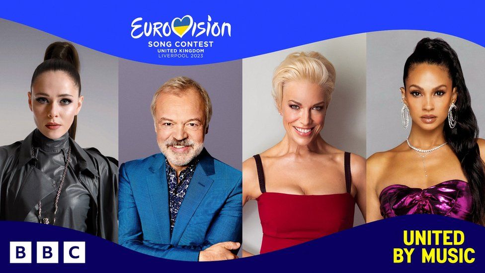 Graham Norton, Hannah Waddingham, Alesha Dixon and Julia Sanina.