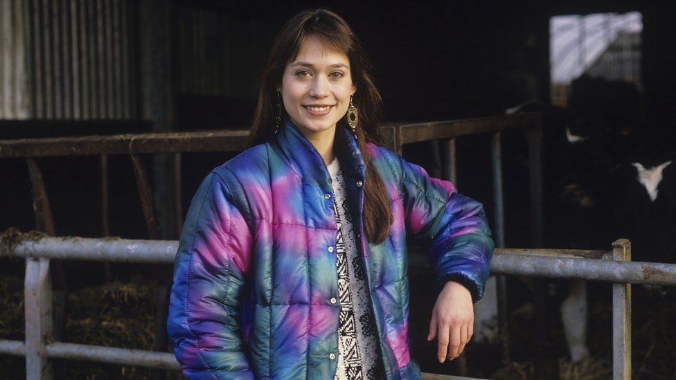 Leah Bracknell on set in 1989