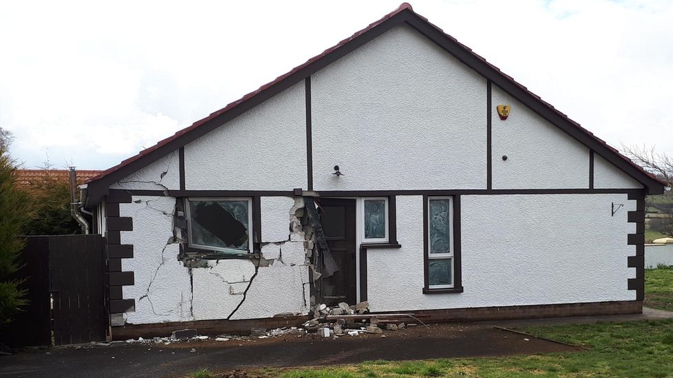 Damage caused to the house in the incident