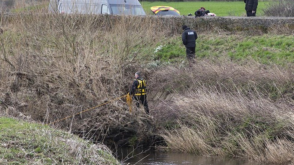 Police officers search for missing Nicola Bulley in river
