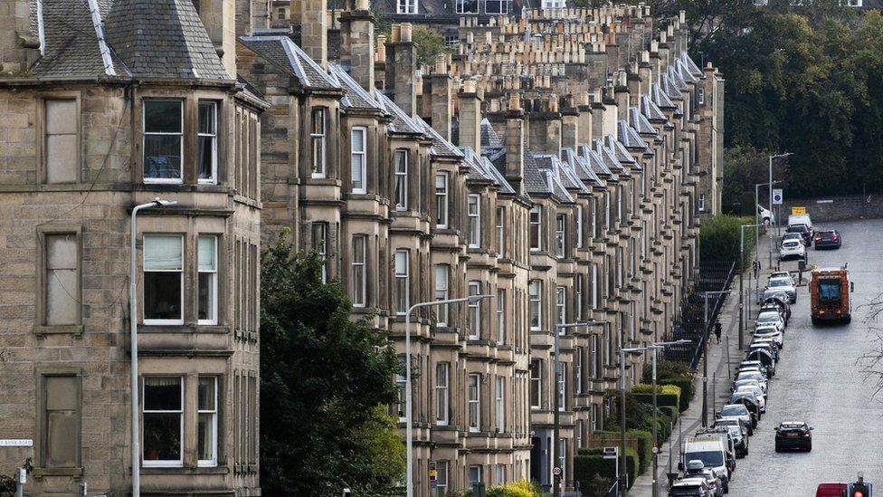 A row of traditional tenements in Edinburgh's New Town