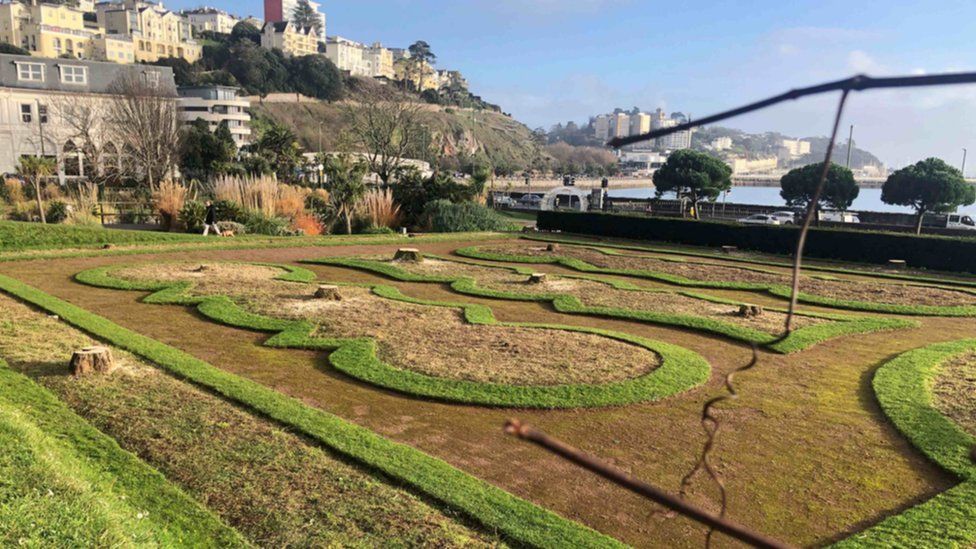 Trees chopped down in the Italian Gardens, Torquay