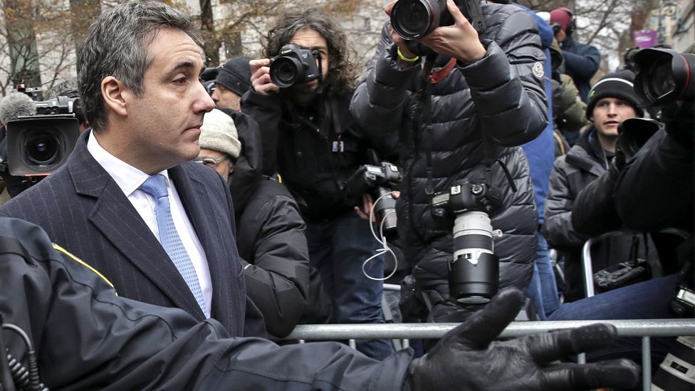 Michael Cohen, President Donald Trump's former personal attorney and fixer, exits federal court after his sentencing hearing, 12 December 2018 in New York City