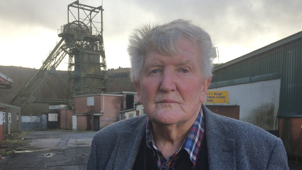 Former NUM branch chairman Tyrone O'Sullivan stands in front of Tower Colliery
