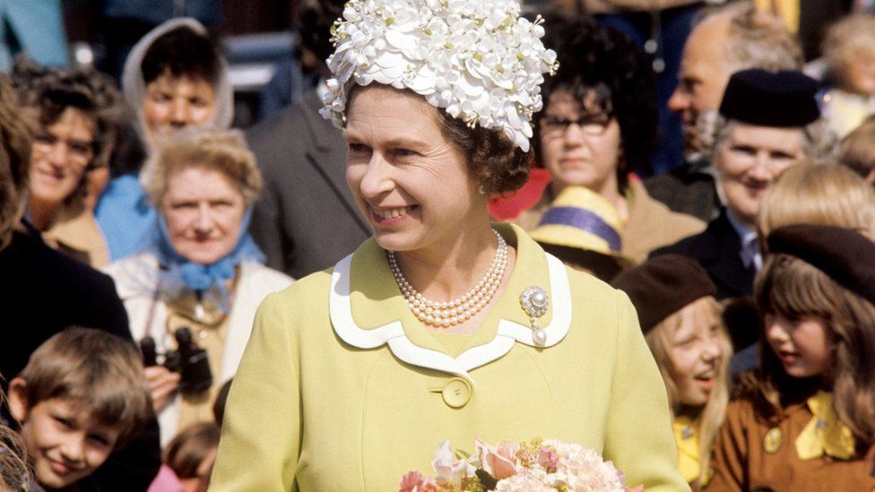 The Queen visiting the island in 1972