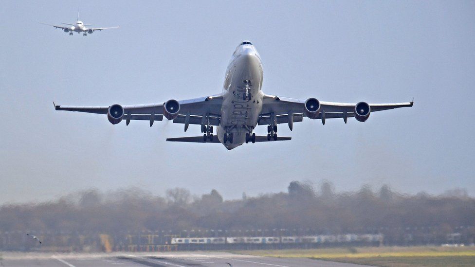 An aeroplane taking disconnected  astatine  Gatwick Airport