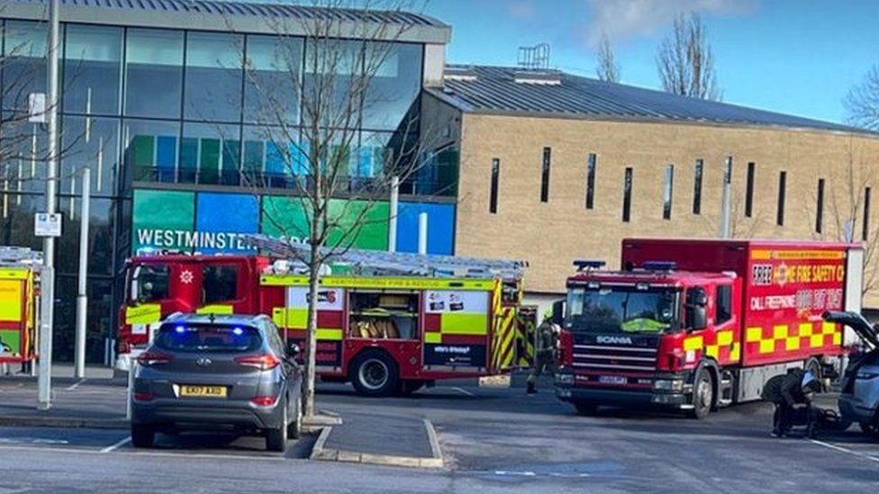 Fire engines at leisure centre