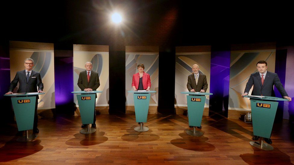 The leaders of the five main parties taking part in the UTV Election Debate