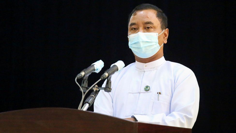 Myanmar's military spokesman Gen Zaw Min Tun attends a news conference in Naypyitaw