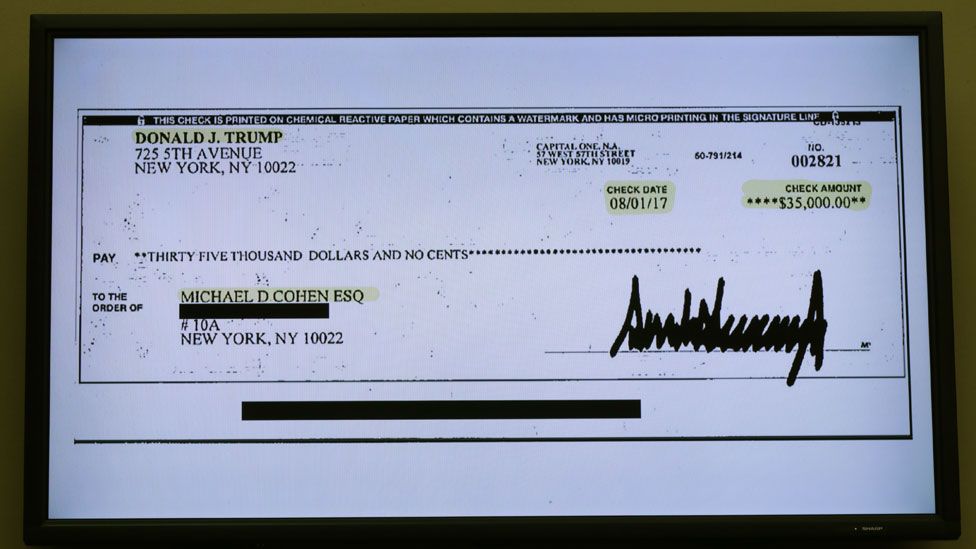 A copy of a cheque paid to Cohen