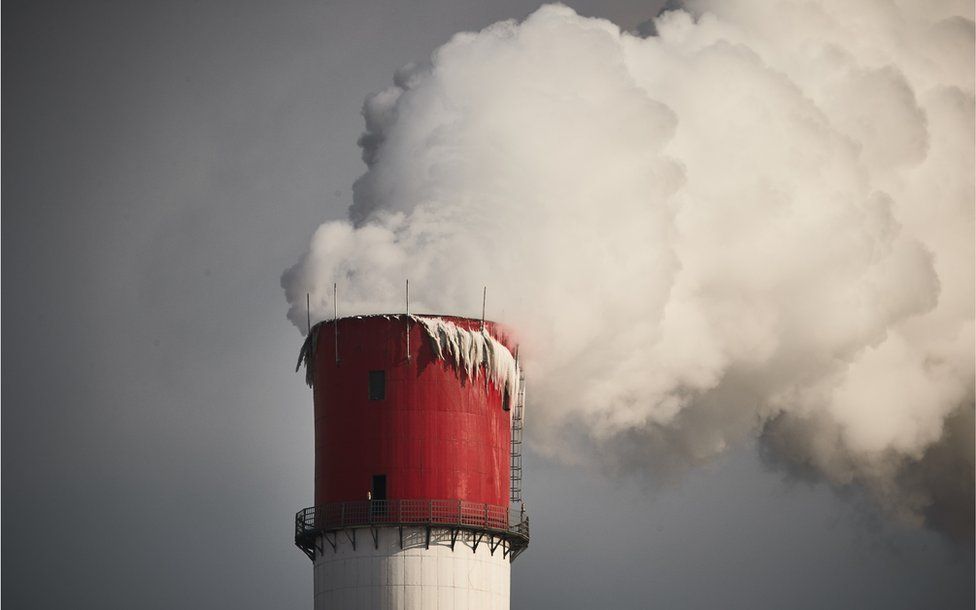 Coal power plant chimney