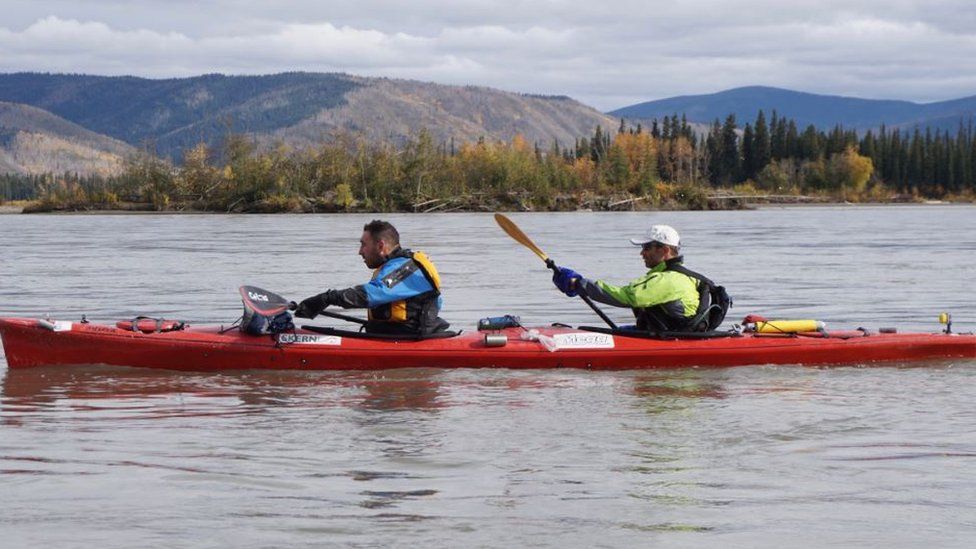 Ben Parkinson canoeing the Yukon River in Canada
