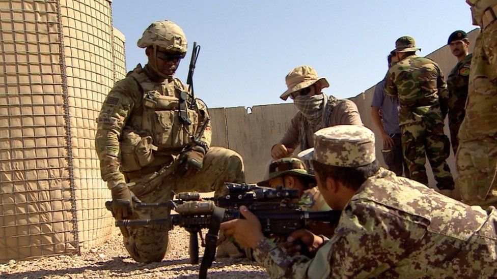 US troops train Afghan army in Helmand in 2016