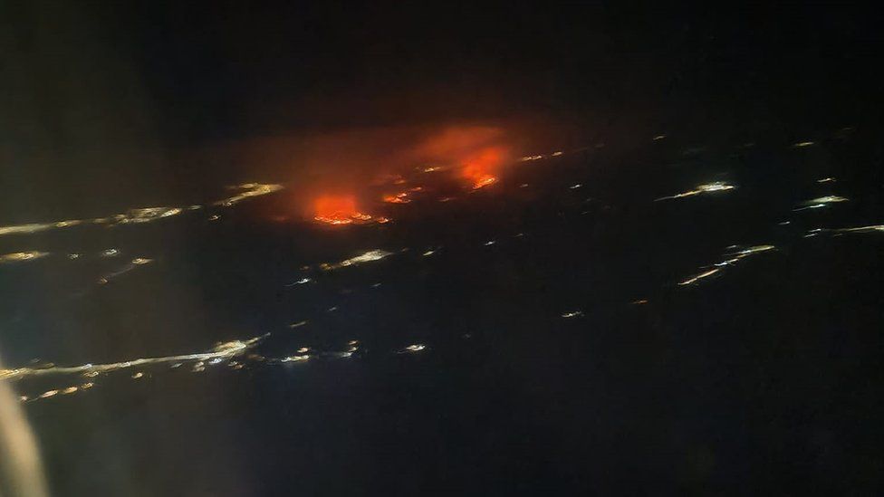 Fires in Rhodes (from a plane window)