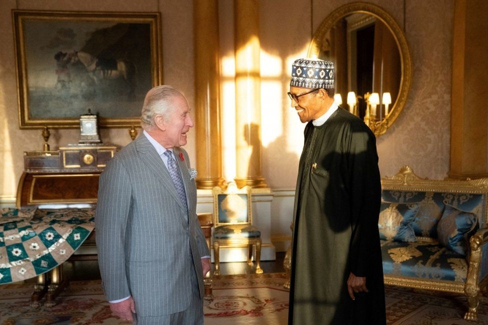 Britain"s King Charles holds an audience with the President of Nigeria Muhammadu Buhari at Buckingham Palace, London, Britain November 9, 2022.