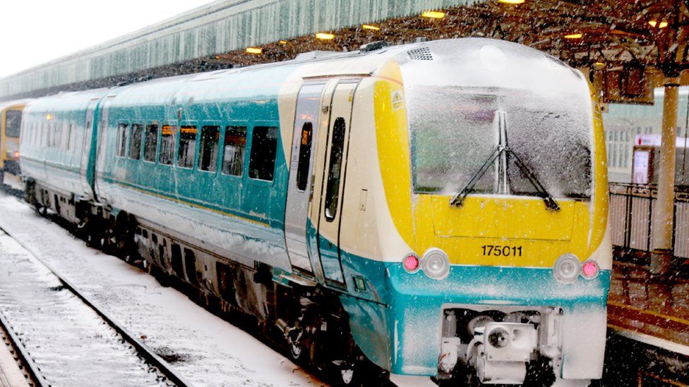 A frosty train at Cardiff Central Station