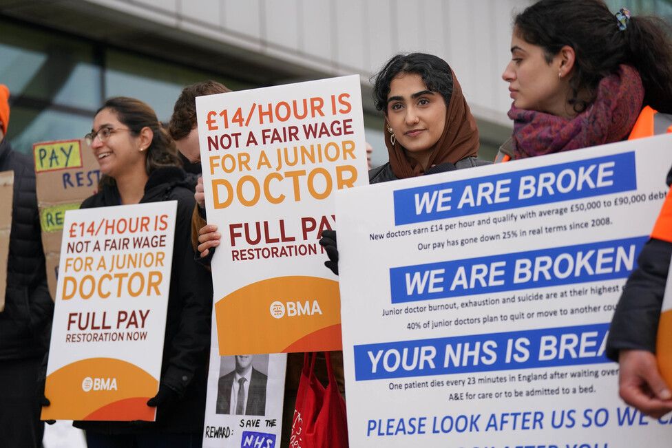 Junior doctors on strike in Birmingham on 15 March