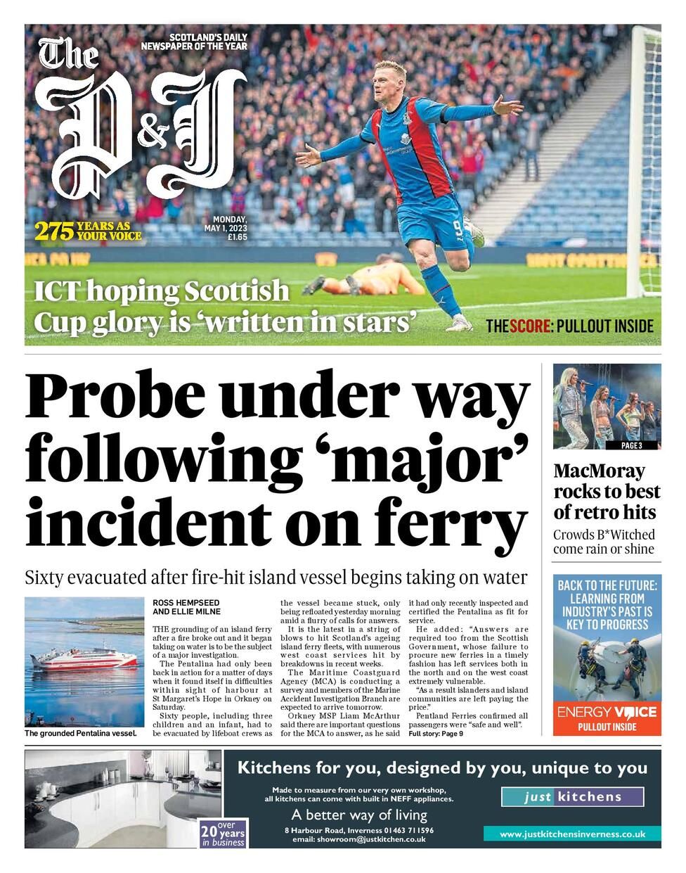 Scotland's papers: Ferry rescue and coronation celebration plans - BBC News