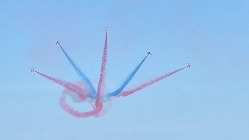 The Red Arrows at the Torbay Airshow, 2023