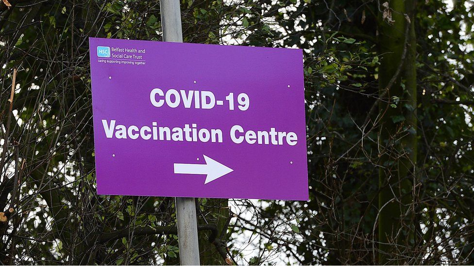 Sign for a Covid-19 vaccination centre