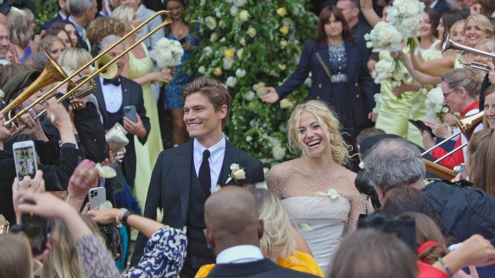 Pixie Lott and Oliver Cheshire after their wedding