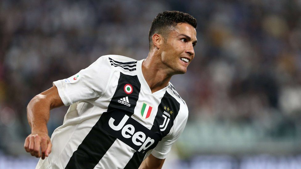 Cristiano Ronaldo wearing Juventus strip
