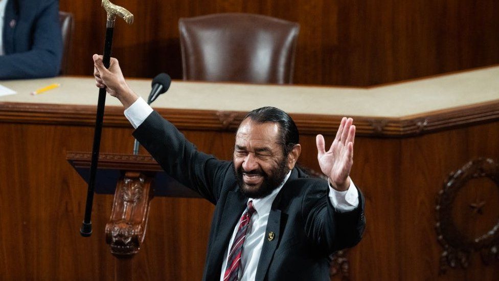 Rep. Al Green, D-Texas, is seen on the House floor of the U.S. Capitol before Rep. Mike Johnson, R-La., was elected Speaker of the House on Wednesday, October 25, 2023.