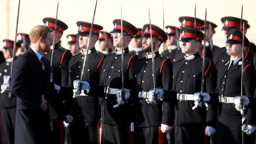 Prince Harry Returns To Sandhurst For Cadets' Salute - BBC News