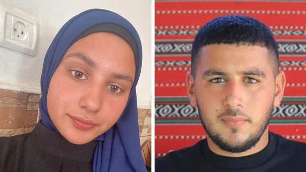 Composite image showing Aisha Zyadna (L) and Bilal Zyadna (R), Israeli Arab Bedouins who are being held hostage in the Gaza Strip