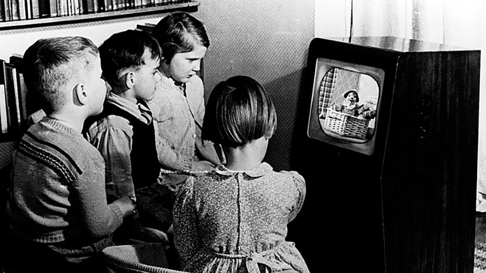 Children watching TV