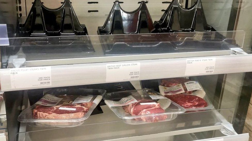 Steak, coffee and cheese locked up as shoplifting rises - BBC News